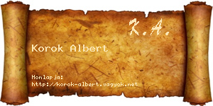 Korok Albert névjegykártya